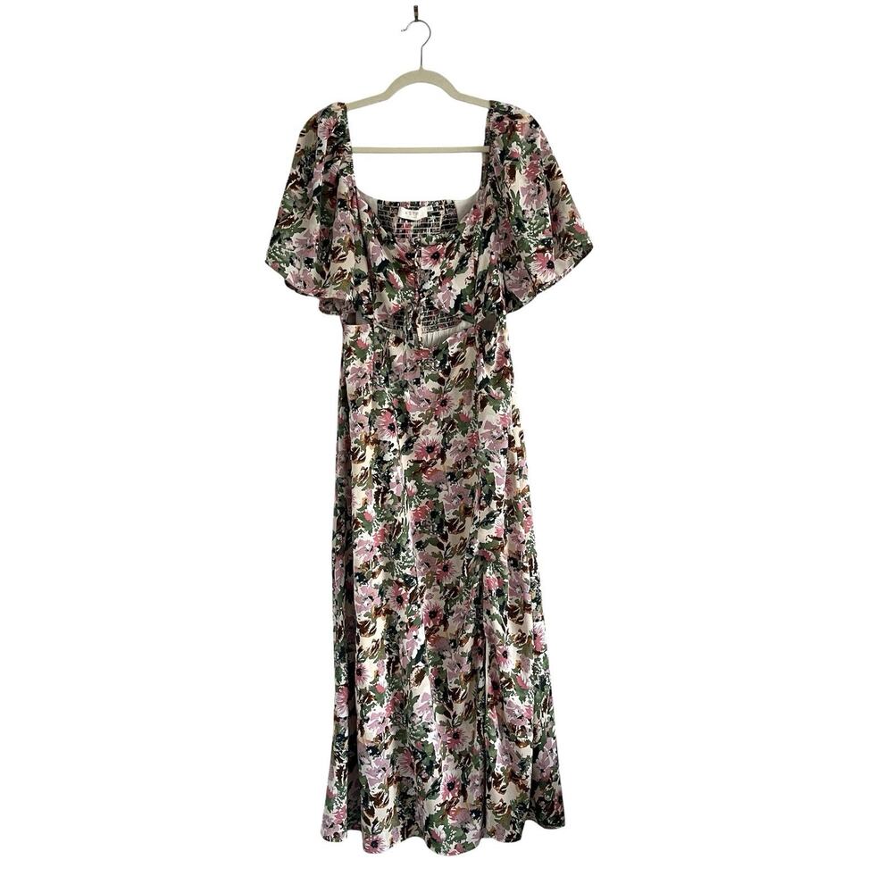 ASTR the Label Lace Up Flutter Sleeve Midi Dress Sz Large Cottage Core Romantic - Picture 2 of 10